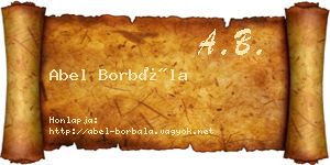 Abel Borbála névjegykártya